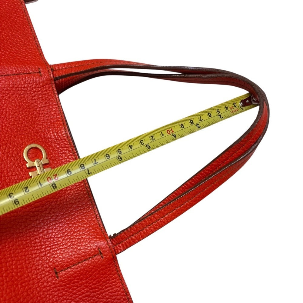 Salvatore ferragamo orange pebbled leather tote bag - Picture 10 of 16